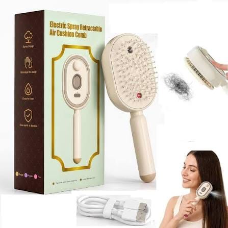 ELECTRIC SPRAY RETRACTABLE HAIR CUSHION COMB