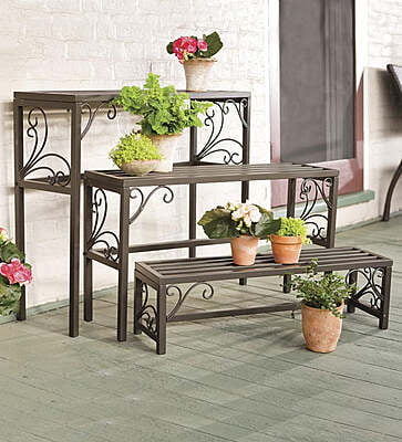 Three Tier Plant Stand Set Of Three