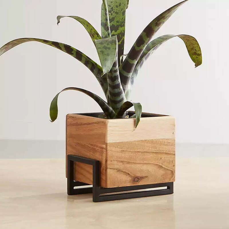 Metal And Wood Planter Metal And Wood Planter