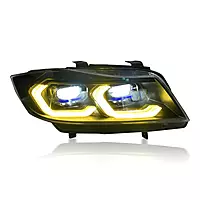 E90 3 Series Sedan Laser Style LED Headlights V3 CSL Yellow/White (2005β2012)