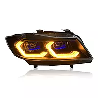 E90 3 Series Sedan Laser Style LED Headlights V3 CSL Yellow/White (2005β2012)