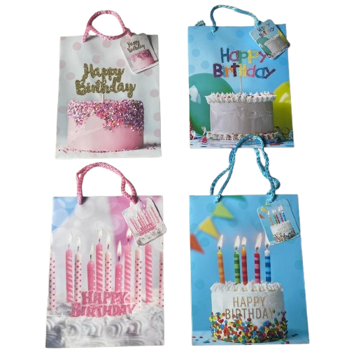 Happy Birthday Gift Bag 4Asst - Small