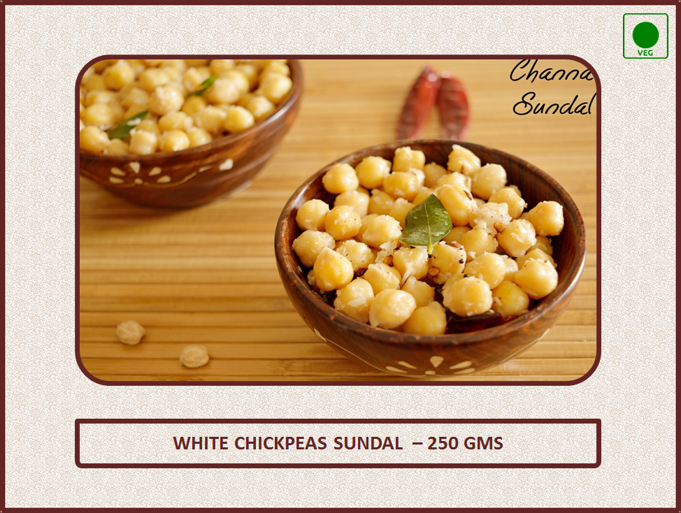 White Channa Sundal - 250 Gms (No Onion - Garlic)