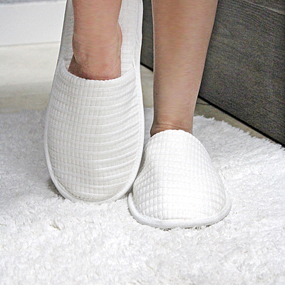White Waffle Slippers