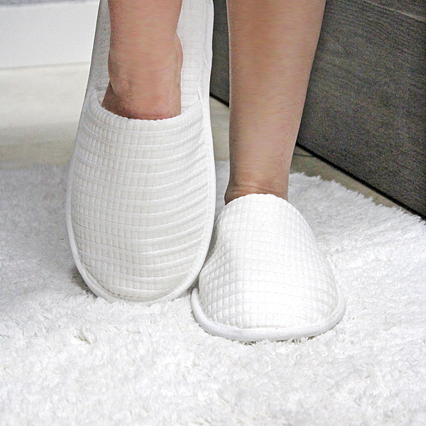 White Waffle Slippers
