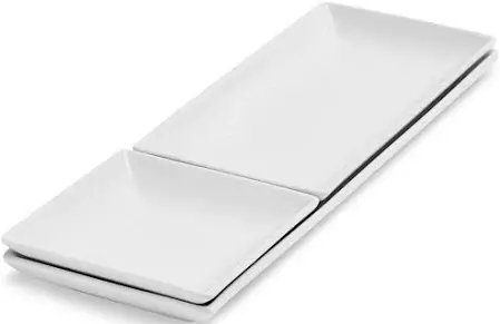 White ceramic servers/trays