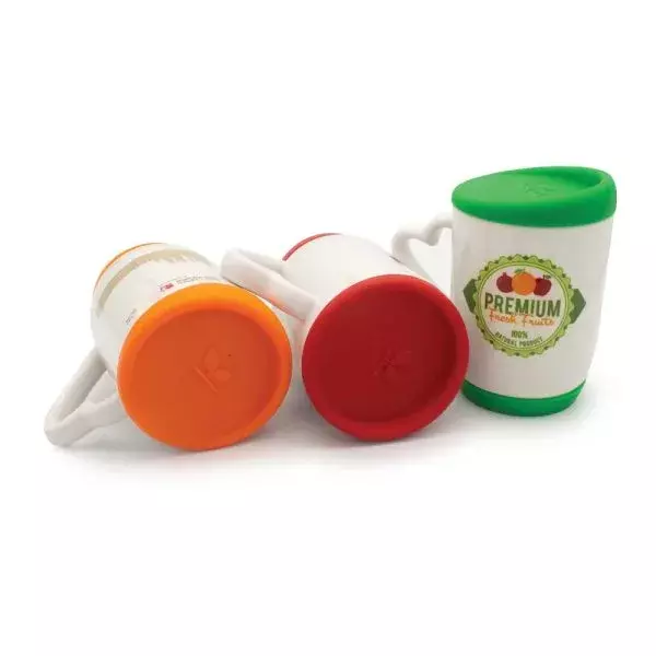 Ceramic Mugs with Silicone Cap and Base