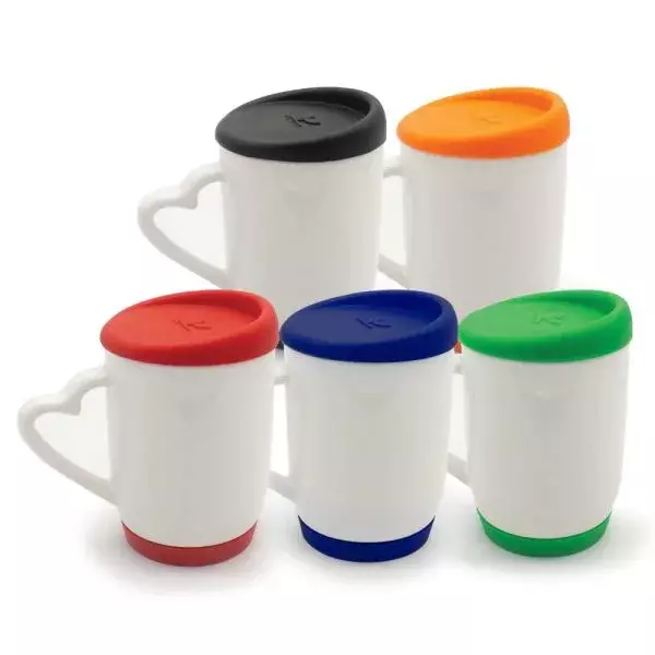 Ceramic Mugs with Silicone Cap and Base