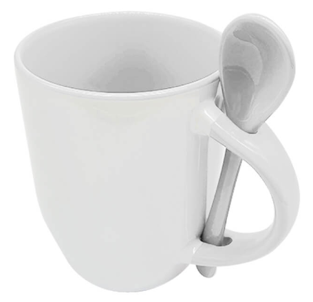 Mug Ceramic with Spoon, 350ml