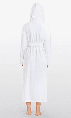 Personalized Super Soft Plush White Small Hooded Women's Robe