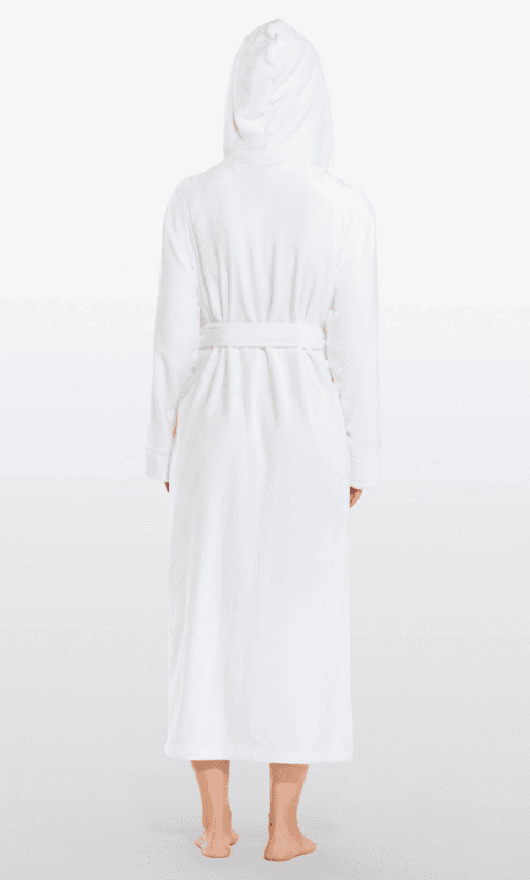 Personalized Super Soft Plush White Small Hooded Women's Robe