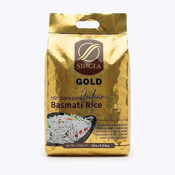 Bag of 1121 Extra Long Grain Basmati Rice, known for its extreme length and aromatic flavor.