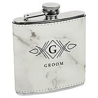 6 oz Leatherette Wrapped Flask