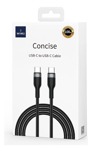 WIWU WI-C017 CC CONCISE 100W CABLE - USB-C TO USB-C CABLE 1.2M 100W-Black