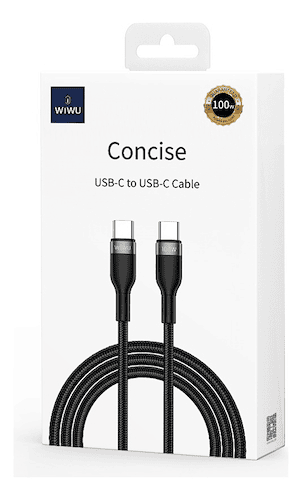 WIWU WI-C017 CC CONCISE 100W CABLE - USB-C TO USB-C CABLE 1.2M 100W-Black