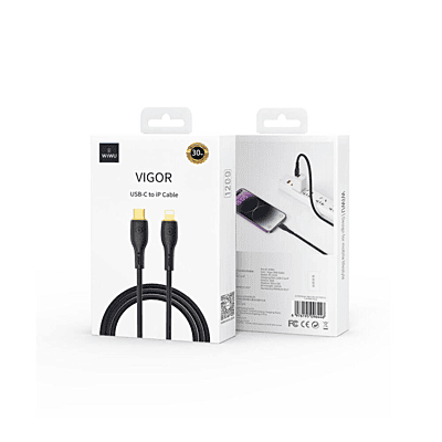 WIWU Vigor Cable Wi-C018 C-C USB C to USB C cable 100W Black 1.2m