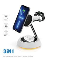 WiWU New Zinc Alloy Material 3-in-1 Wireless Fast Charger Fast