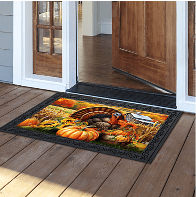 Wild Turkey and Pumpkins Doormat