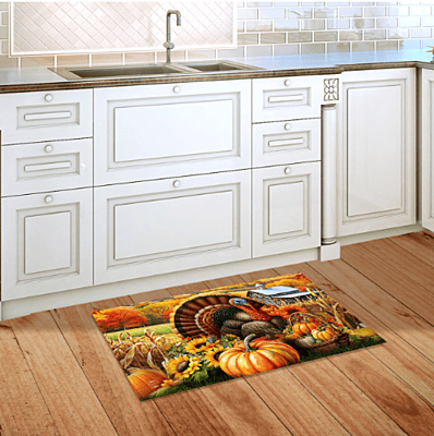 Wild Turkey and Pumpkins Doormat