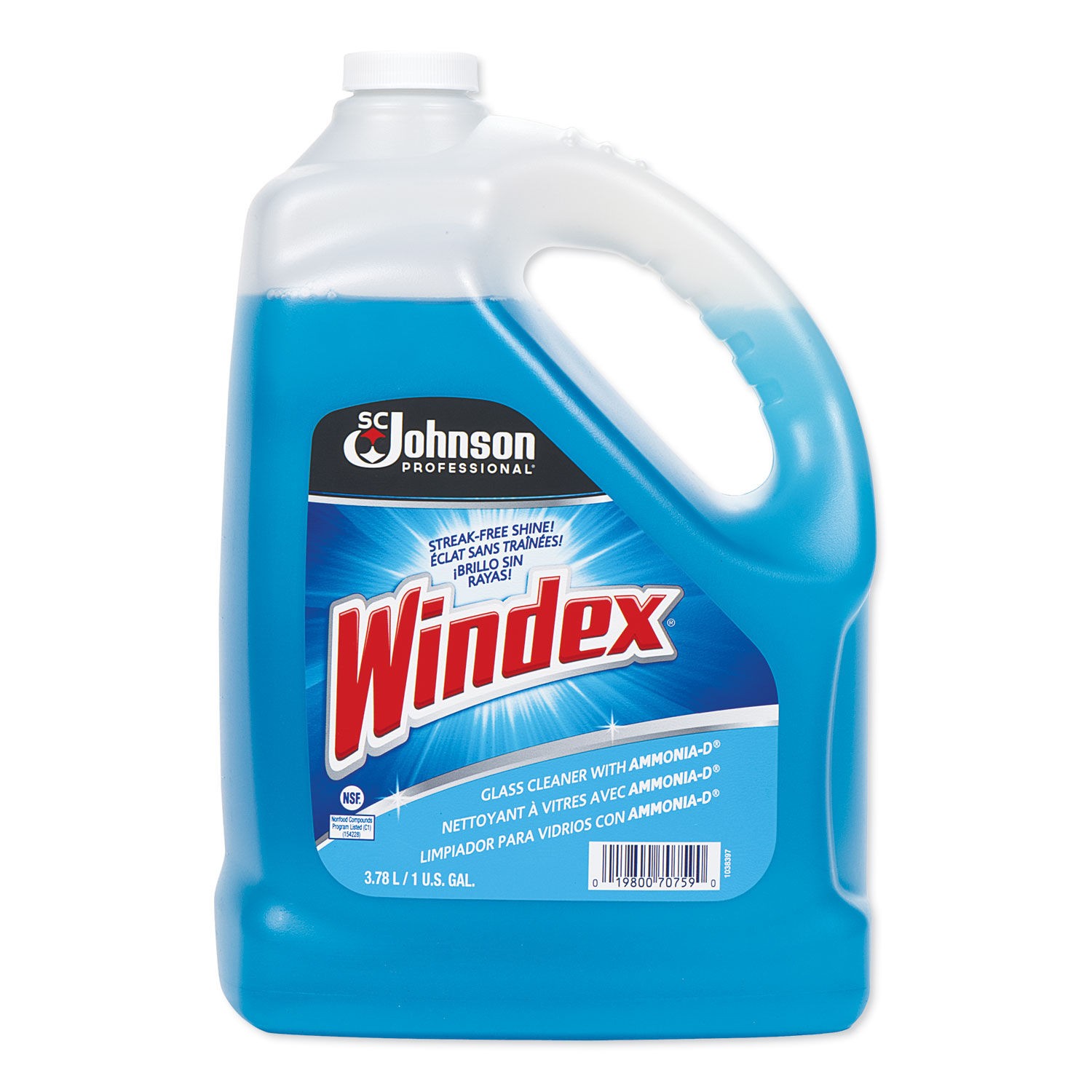Windex Glass Cleaner with Ammonia-D, 1 gal Bottle - 4/Carton