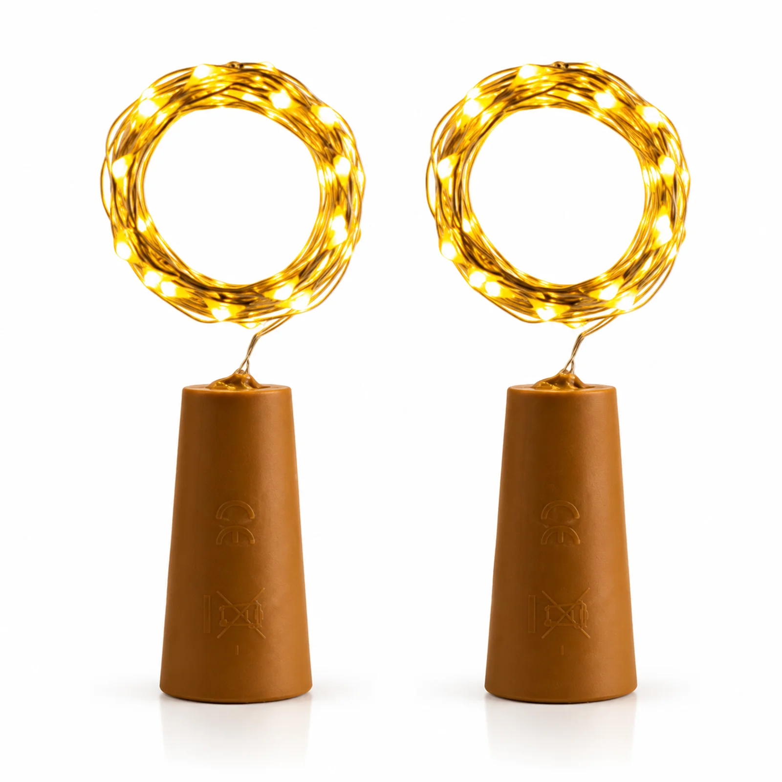 Wine Bottle Cork String Lights Pack of 2 | 20 LED 2M Warm White Fairy Lights for DIY Decoration