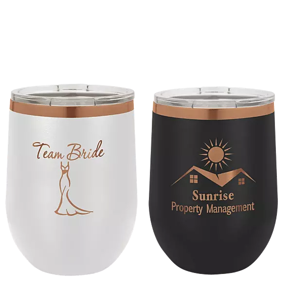 12 oz. Stemless Wine Tumbler-Rose Gold Collection