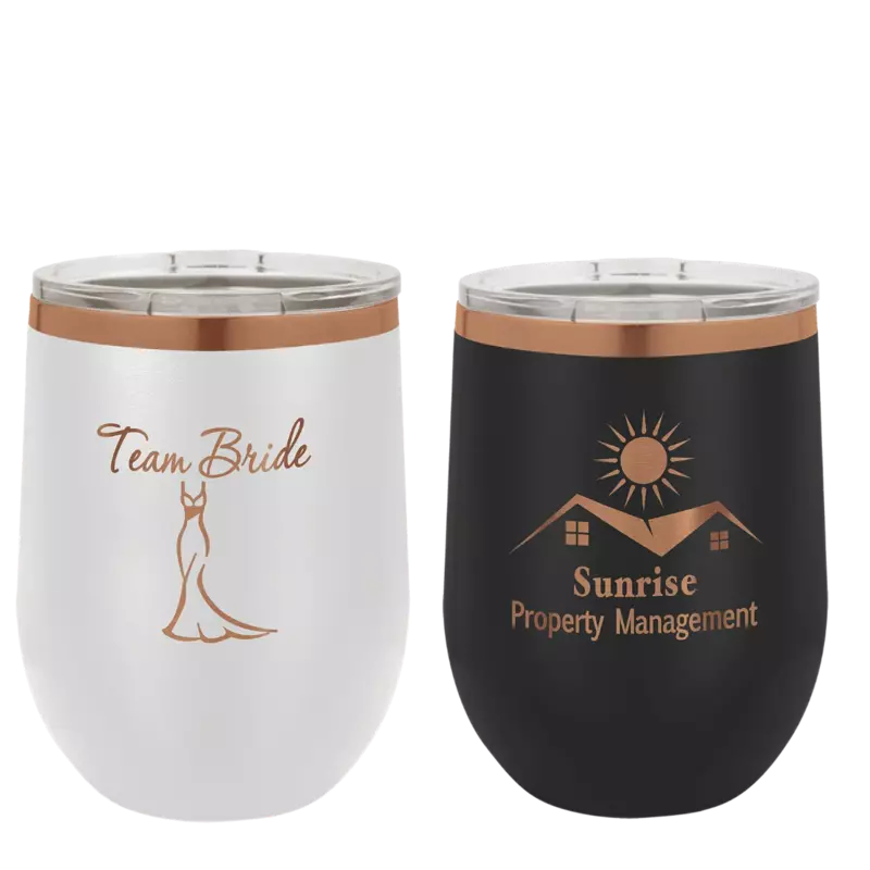 12 oz. Stemless Wine Tumbler-Rose Gold Collection