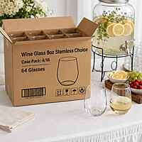 Wine Glass 8oz Stemless Choice 4/16