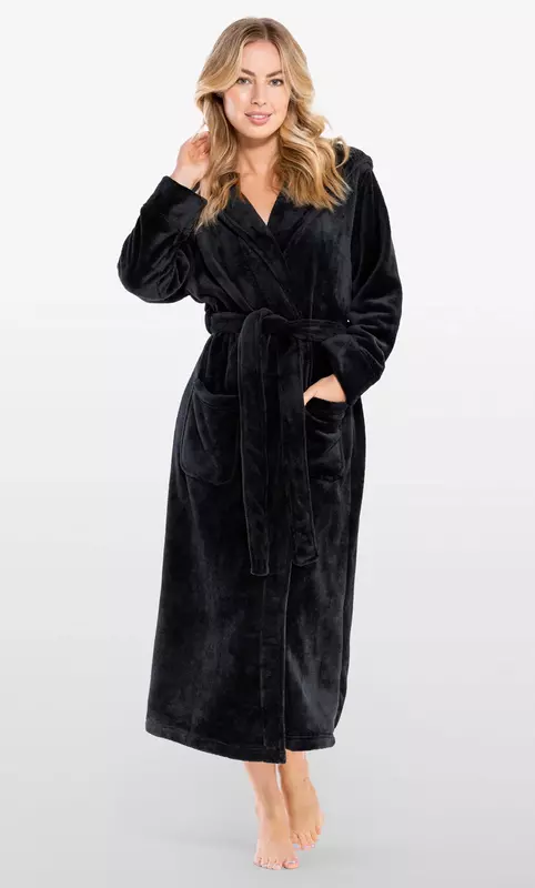 Personalized Super Soft Plush White Small Hooded Women's Robe