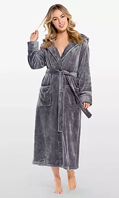 Personalized Super Soft Plush White Small Hooded Women's Robe