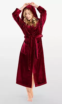 Personalized Super Soft Plush White Small Hooded Women's Robe