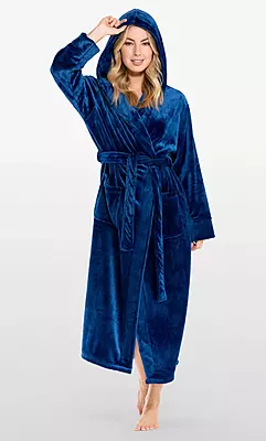 Personalized Super Soft Plush White Small Hooded Women's Robe