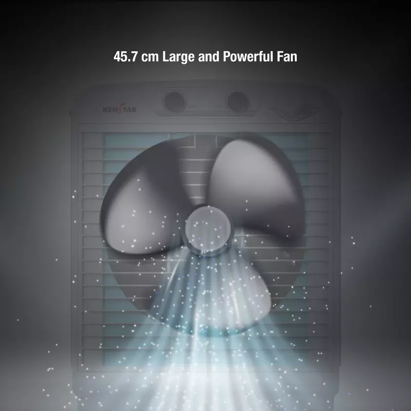 Spacious 70-liter capacity KenStar Wonder Cool honey comb air cooler.