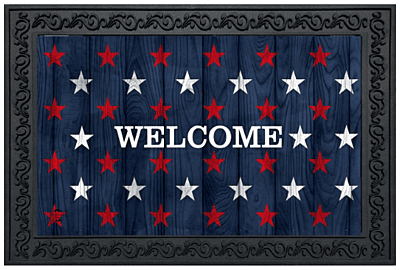 Wood American Flag Doormat