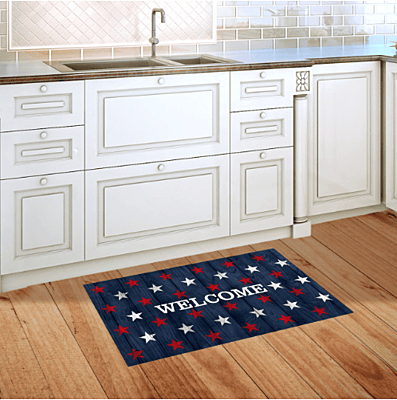Wood American Flag Doormat