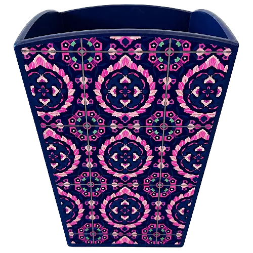 Wooden Bin, Fuchsia Mosaic