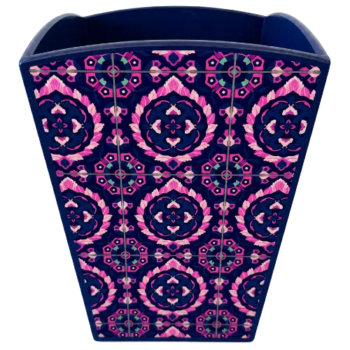 Wooden Bin, Fuchsia Mosaic