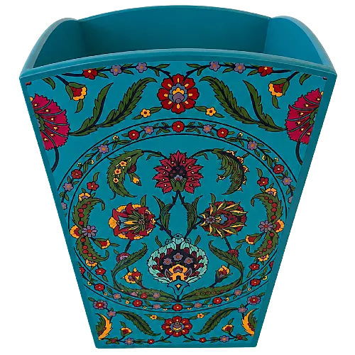 Wooden Bin, Turquoise Jardin