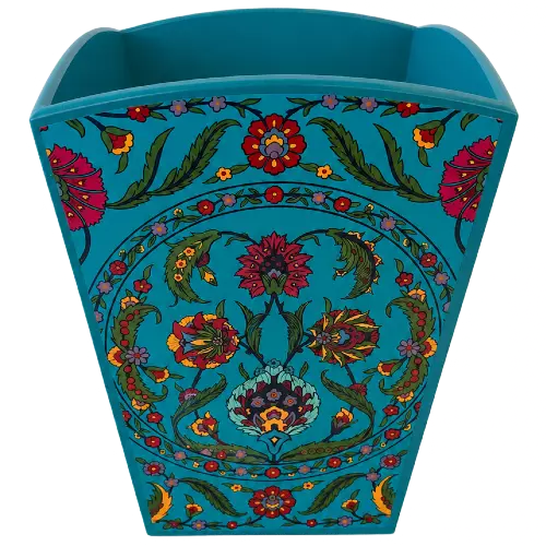 Wooden Bin, Turquoise Jardin