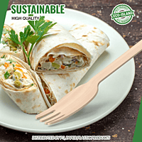 Wooden Fork 6.25" Plain Eco-Island 50/100