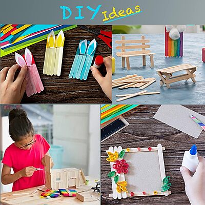 Wooden Ice Cream Sticks/Popsicle Sticks/DIY Crafts, School Projects-Beige 6 Inch-Pack of 50