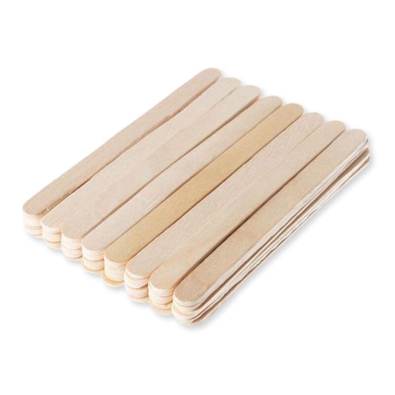 Wooden Ice Cream Sticks/Popsicle Sticks/DIY Crafts, School Projects-Beige 6 Inch-Pack of 50