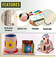 Wooden Ice Cream Sticks/Popsicle Sticks/DIY Crafts, School Projects-Beige 6 Inch-Pack of 50