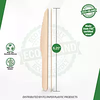 Wooden Knife 6.25" Plain Eco-Island 50/100
