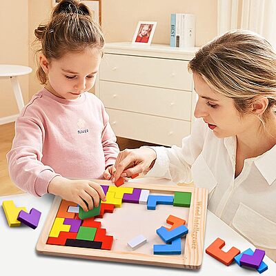 Wooden Russian Blocks Puzzle for Kids & Adults