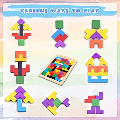 Wooden Russian Blocks Puzzle for Kids & Adults