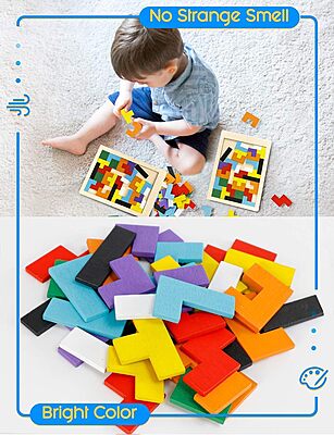Wooden Russian Blocks Puzzle for Kids & Adults