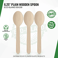 Wooden Spoon 6.25" Plain Eco-Island 50/100