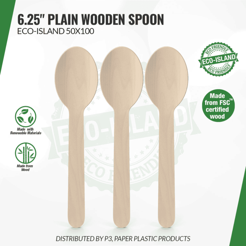 Wooden Spoon 6.25" Plain Eco-Island 50/100