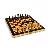 3-in-1 Wooden Chess, Backgammon & Checkers Set – Folding Board Game – Classic Strategy Game for Kids & Adults